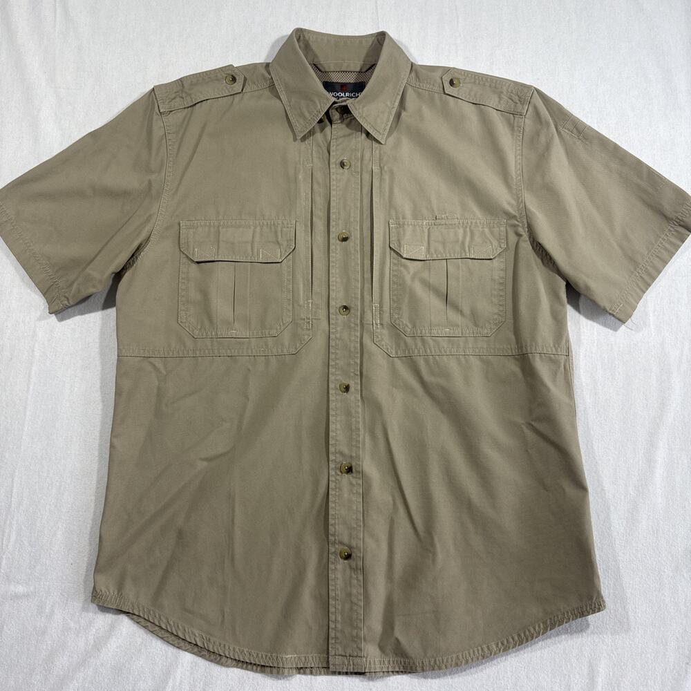 Woolrich Elite Series Tactical Zipper Pocket Safari Button Up Shirt Men’s Medium